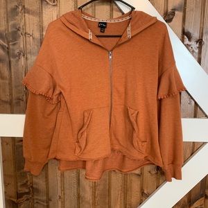 Art class ruffle sleeve full zip